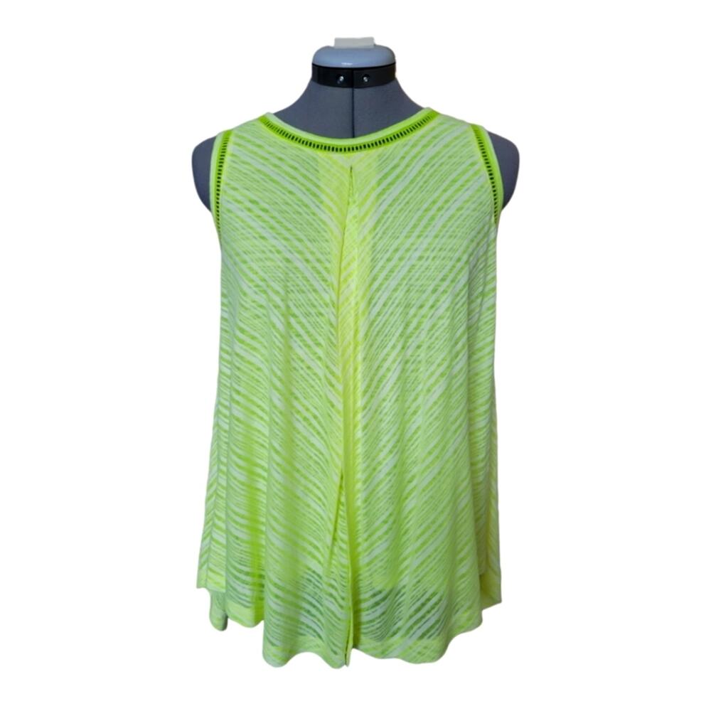 Studio Petite Split Back Loose High Neckline Tank Size Petite Small Yellow
